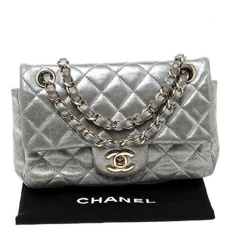 silver mini chanel|chanel mini flap bag with top handle.